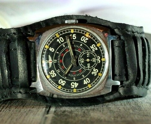 Pobeda LACO PILOT Uhr Vintage Sowjetisches Mechanisches Armband Herren UdSSR    - Bild 10 von 12