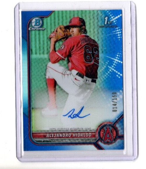 2022 Bowman Chrome 1st Bowman blue REFRACTOR Alejandro Hidalgo Auto # 14/150 RC
