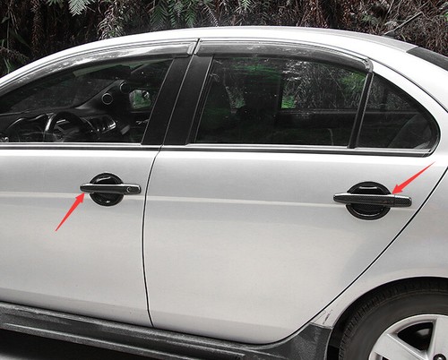 For Mitsubishi Lancer Evolution 07-17 Carbon Fiber Style Side Door Handle Cover - Picture 8 of 11