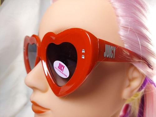 NWT Juicy Brand LOGO "Majesty" Red HEART SHAPED Sunglasses - Picture 4 of 5
