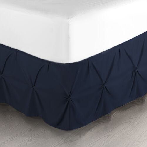 Pinch Pleat Bed Skirt Premium Luxury Dust Ruffle 14" Drop Hotel Quality - Picture 48 of 197