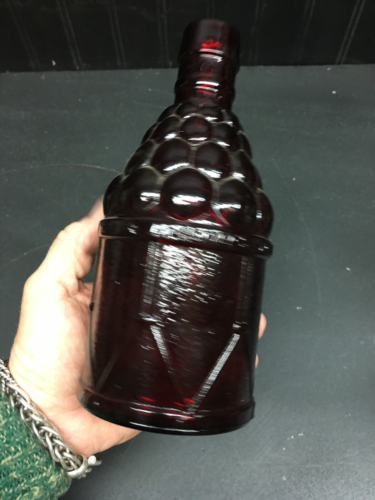 Vintage Rare Red Glass McGIVERS American Army BITTERS Bottle Wheaton NJ