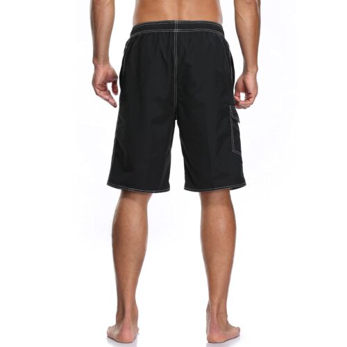Men's Quick Dry Swim Trunks Board Shorts Swimwear Bathing Suits 32 B24-black - Picture 4 of 6