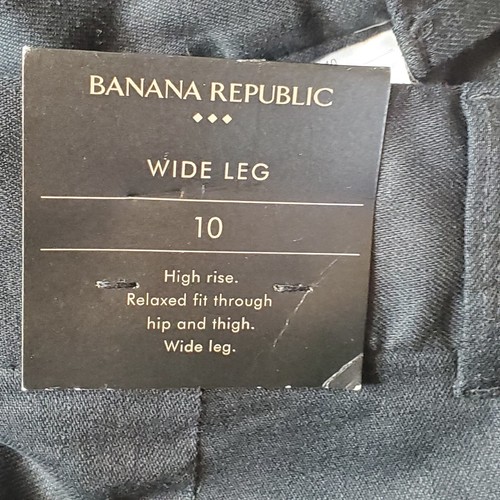 Banana Republic Womens Size 10 NWT Linen Blend Dress Pants Wide Leg Black 535010 - Picture 9 of 10
