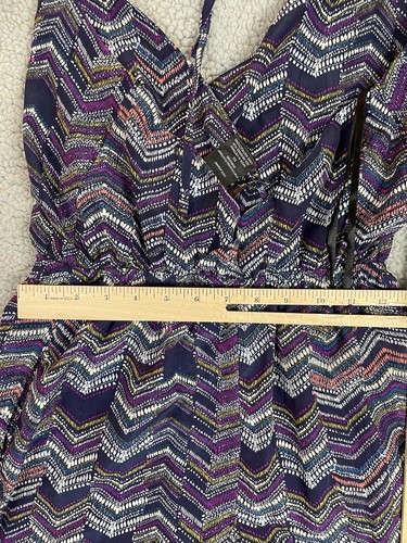 Fire Los Angeles Jumpsuit Womens XS Blue Multicolor Sleeveless Romper Boho - Picture 9 of 16