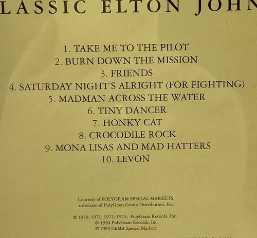 CLASSIC ELTON JOHN (CD 1994 Polygram Records) Nice - Bild 3 von 6