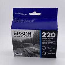 Brand New Genuine Epson 220 Black Ink Cartridges 2 Pack EXP 05/2023