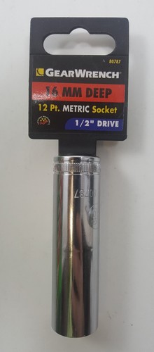 GearWrench 16 MM Metric 12 Point Deep Socket 1/2" Drive 80787 - Picture 1 of 2