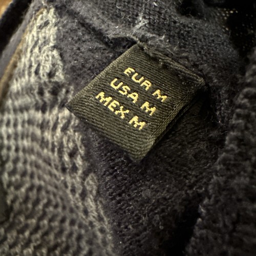 Massimo Dutti Mens V-Neck sweater Sz M blue cotton/silk/cashmere elbow patches - Picture 6 of 9