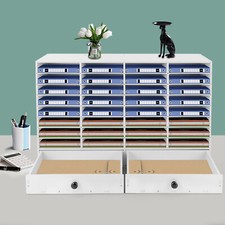 PVC 32 Slots Shelf Organizer Desk Accessories for Folders File Mail Sorter Rack