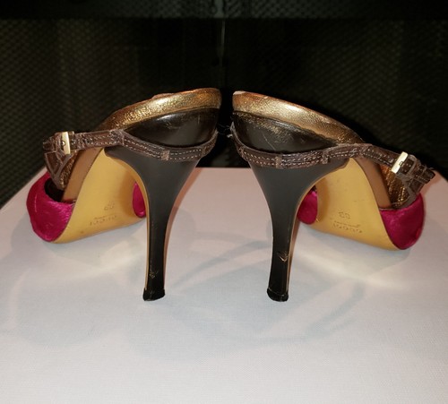 TOM FORD for GUCCI Women Mule Fuchsia Velvet Pumps Runway Vintage 90’s Heel US 8 - Picture 7 of 16