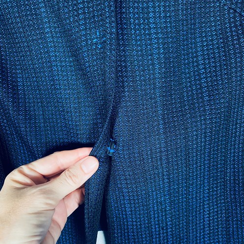 Chaqueta Toula Mujer L Azul Manga 3/4 Volantes Cuello Abotonado Blazer - Imagen 5 de 9