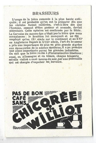 Les brasseurs - l'heure de la fermeture - Chromo chicorée Williot - Trade Card - Picture 2 of 2