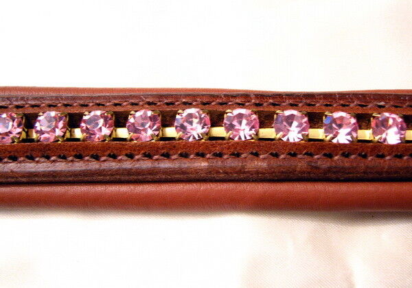 FSS 6mm Crystal LIGHT ROSE BABY Rosa V Bling Padded Curve V Rosa Browband Custom Made c67a10 FSS 6mm Crystal LIGHT ROSE BABY Rosa V Bling Padded Curve V Rosa Browband Custom Made c67a10