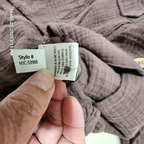 Hello Nite Damen große Langarm Knopfleiste Adj Ärmel Mandarinkragen Baumwolle - Bild 4 von 9