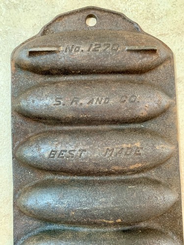 Sartén de hierro fundido vintage Griswold 1270 patrón trigo palo de maíz años 20 para Sears * - Imagen 3 de 4