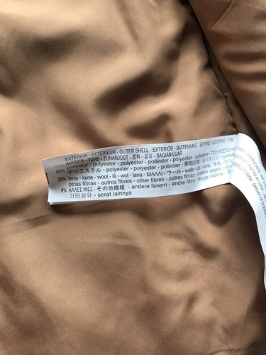 Zara Girls Outerwear Collection Sz 13-14 Tan & Black Plaid Wool Embroidered Coat - Picture 7 of 9