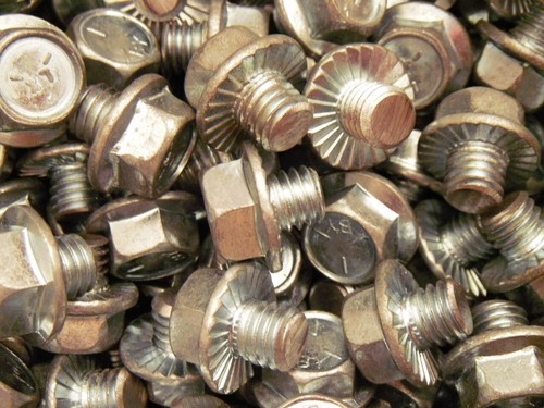 Grado 5 Zinc 3/8"-16 x 1/4" Cabeza Hexagonal Dentada Brida de Bloqueo Perno Cantidad = 10 - Imagen 1 de 5