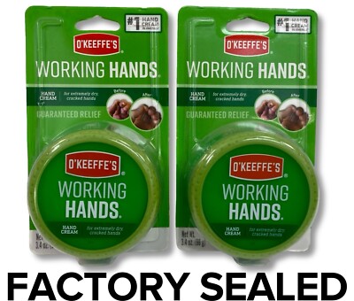 O Keeffe's Working Hands Extremely Dry Cracked #1 Hand Cream 3.4oz SEALED 2 PACK