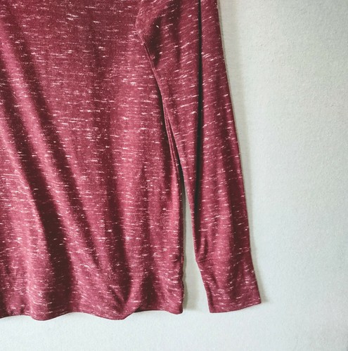 SO Camisa Mujer Mediana Roja Jaspeado Manga Larga Cuello Redondo Pullover Informal Damas - Imagen 2 de 5