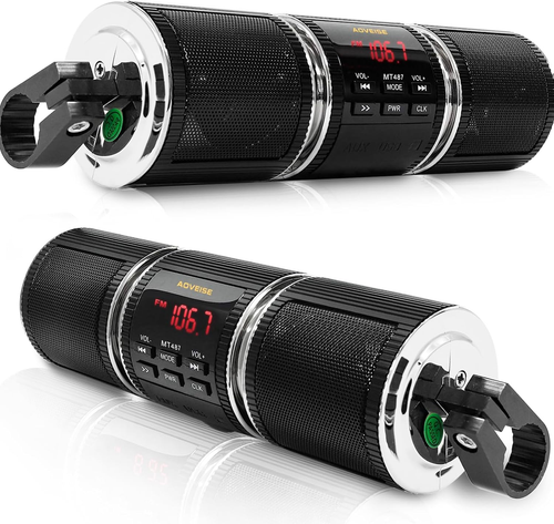 Audio Bluetooth per Moto, Radio per Bici FM Bluetooth Impermeabile 12V Con Siste - Foto 8 di 12