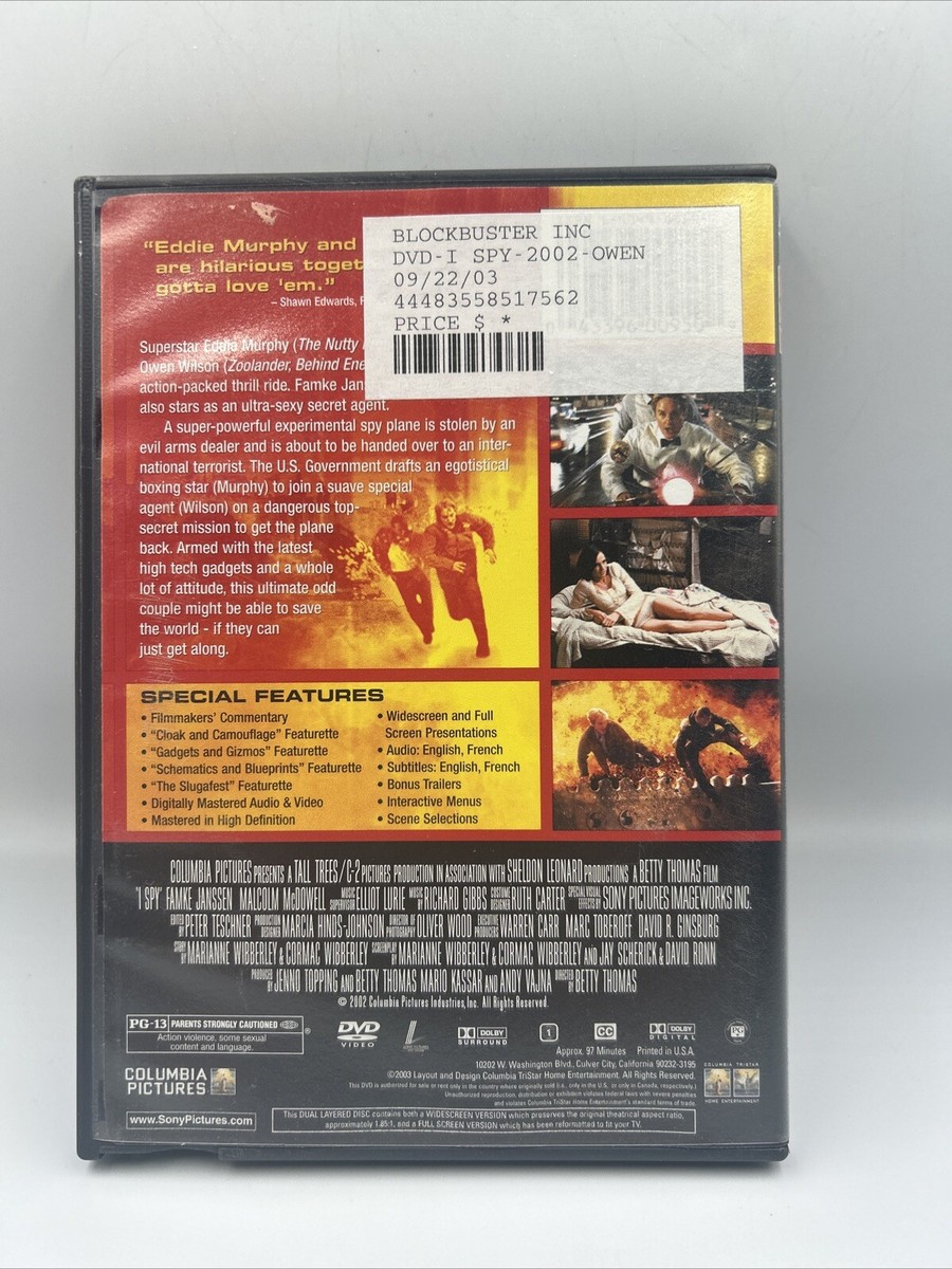 I Spy (DVD, 2003) Owen Wilson Eddie Murphy - Blockbuster Case