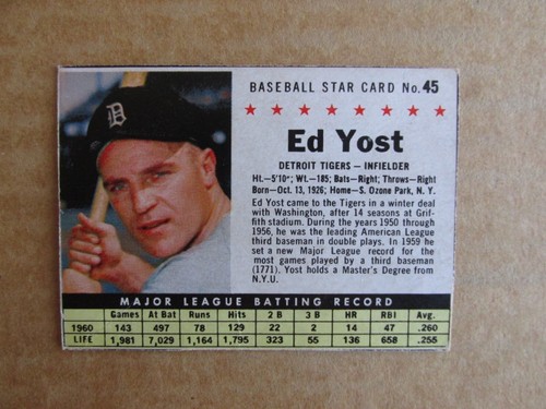 1961 POST BASEBALL CARD SINGLES COMPLETE YOUR SET PICK CHOOSE UPDATED 10/23 - Picture 74 of 347
