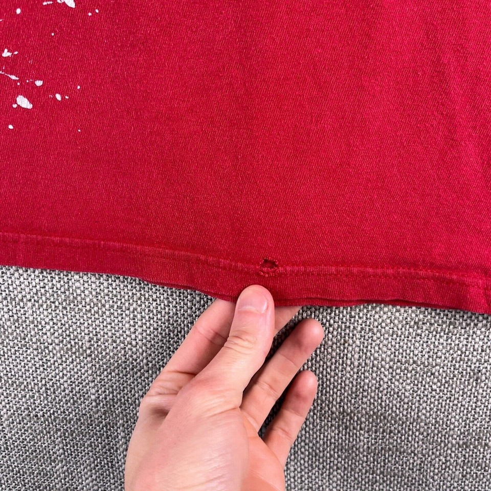 Y2K Atlanta Paint T Shirt XL Red Grunge Cyber Goth Skater