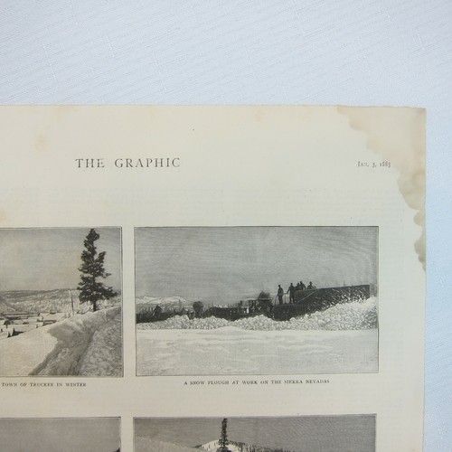 Impresión antigua de 1885 "Escenas de invierno en Nevada y California, EE. UU." El gráfico - Imagen 9 de 12