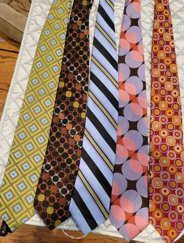 Vintage 5 TED BAKER London Krawatten Handarbeit 100% Seide moderne Stile  - Bild 1 von 4