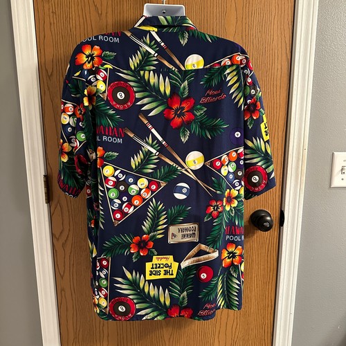 Box Office Shirt XXL 2XL Floral Hawaiian Pool Room Billiards Short Sleeves - Picture 6 of 8