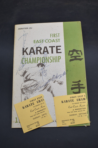 1962 First East Coast Karate Tournament & Teruyuki Okazaki Autograph & Tickets - Bild 1 von 14