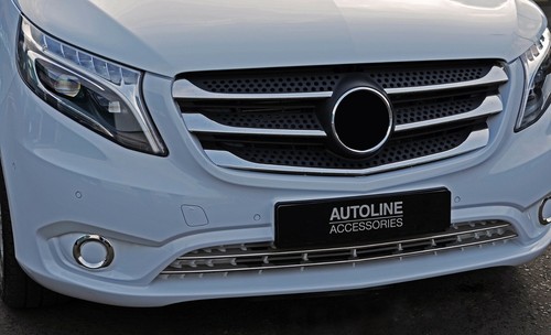 Chrome Fog Light Lamp Trim Covers Accents Set To Fit Mercedes-Benz Vito (2015+) - Picture 7 of 9