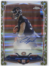 Jordan Lynch 2014 Topps Chrome on card AUTOGRAPH Camo REFRACTOR Bears #'d 27/99