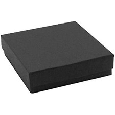 16 Pack Cotton Filled Matte Black Color Jewelry Gift and Retail Boxes 3.5 X 3.5