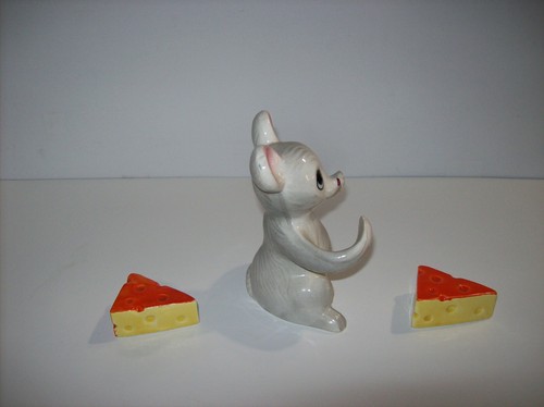 Vintage MID CENTURY Topo che tiene formaggio zeppe sale e pepe shaker, GIAPPONE - Foto 5 di 12