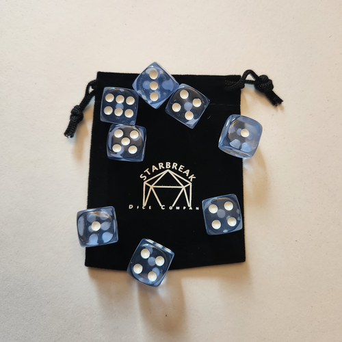 8 Pieces D6 Gaming Dice 16mm With Storage Pouch For Tabletop/Board Games - Picture 2 of 22