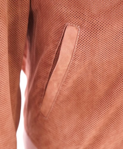 Copy of $2,495 ELEVENTY - SUEDE "Dusty Pink" Perforated Jacket Coat - 48R (3XL) - Picture 6 of 9