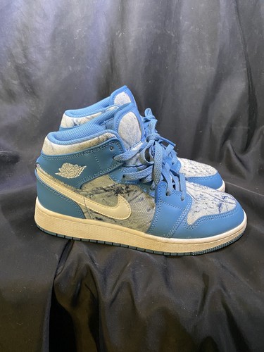 2022 NIKE AIR JORDAN MID GS WASHED DENIM KIDS 5Y - Picture 3 of 9