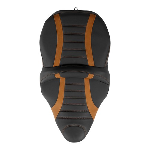 Asiento de gel de conductor negro naranja adecuado para Harley Road Street Glide 2009-23 - Imagen 13 de 13