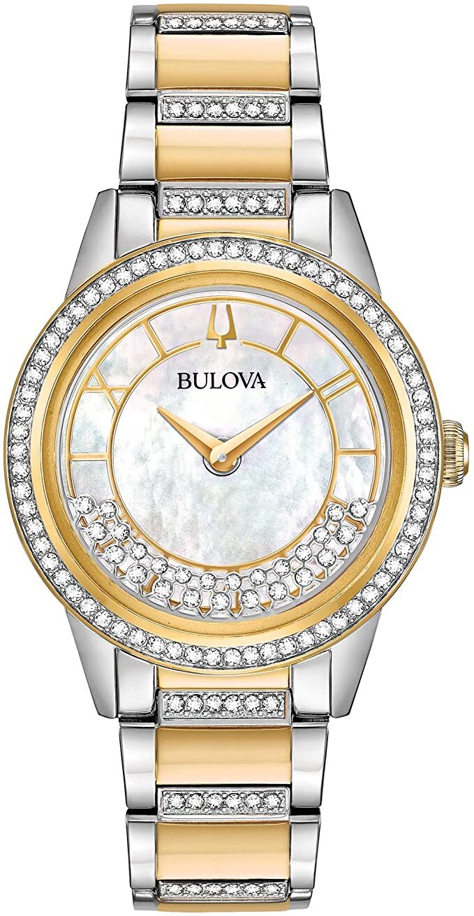 Bulova Crystal TurnStyle White Mother of Pearl Women s Watch 98L245 for sale online eBay