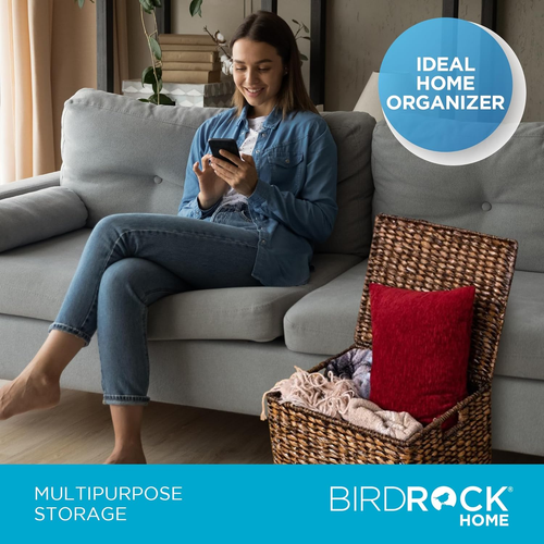 Rollbarer Aktenschrank mit Deckel | kleine Holzunter Schreibtisch Organizer | Seegras Bas - Bild 5 von 8