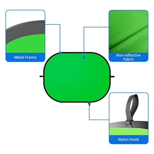 Studio Pop-up Green Screen 2 in1 Doppelseitiges Backdrop 100*150cm mit Tasche - Bild 8 von 14