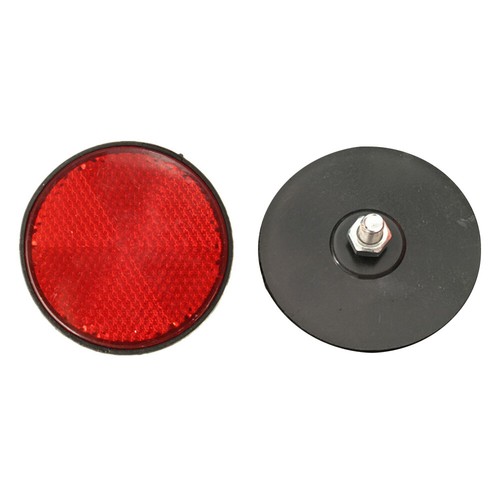 1Pair 2'' Round Red Reflectors For Motorcycles ATV Bikes Dirt Bike Accessories - Picture 5 of 12