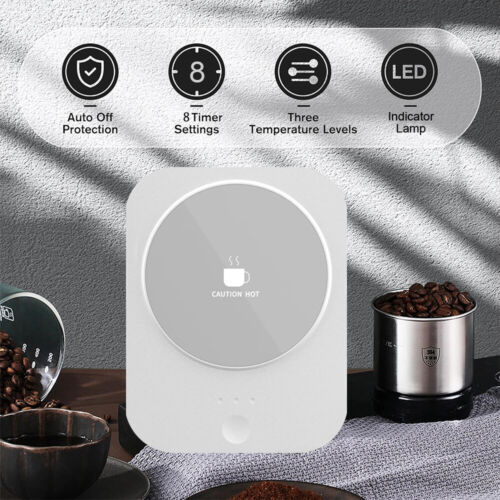 Electric Coffee Milk Tea Mug Cup Warmer Heater Mat Pad Auto Shut Off Office Home - Picture 3 of 18
