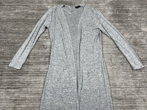 Ambiance Sweater Womens Large Gray Longsleeve Open Front Cardigan Lightweight - Picture 2 of 11