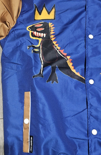 Jean Michel Basquiat + Members Only Jacket Mens Large Blue Gold Mona Lisa NWT - Picture 8 of 17