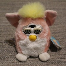 VTG 1999 Gen 1 Furby Baby Tiger Electronic Peachy Pink White Yellow 70-940 