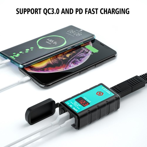 Motorcycle QC3.0 USB+Type-C Fast Phone Charging SAE Cable W/Handlebar Holder - 第 4/12 張圖片