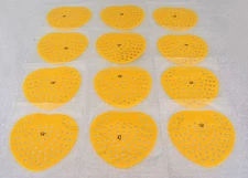 24 Pcs SunnyCare1000Y Vinyl Urinal Screen w/ Universal Shape, Lemon Scent,Yellow